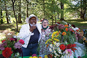 Two women smiling